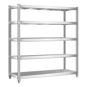 Vente directe d'usine, étagère de cuisine en acier inoxydable de haute qualité à cinq niveaux, épaisseur de 0,7 à 0,9 mm, 25 kg net, 28 kg brut, restaurant - Product Image 1