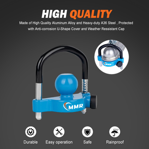 Acopladores universales de 1-7/8 pulgadas, 2-5/<span class=keywords><strong>16</strong></span> pulgadas, acopladores de enganche, bloqueos de bola de remolque azul con cubierta y tapa resistentes a la intemperie - Product Image 3