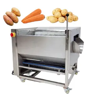 Industrial Brush Roller Root Vegetable Washer Peeler Potato Taro Carrot Radish Ginger Washing And Peeling Machine