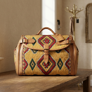 Bolsa de Viaje de Cuero Genuino de Alta Calidad, Clásica, de Lujo, Moderna, Unisex, con Asa Suave y Cierre Integrado - Product Image 1