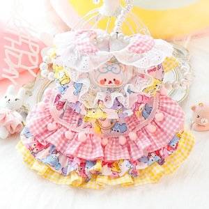 Robe de princesse pour animaux de compagnie, rose, imprimé animal mignon, polyester, printemps-été, vêtements pour petits chiens et chats, jupe style Lolita - Product Image 2