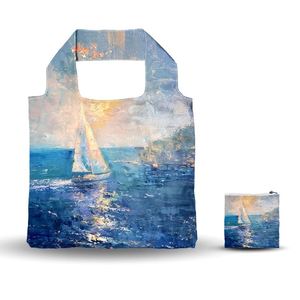 Sac fourre-tout promotionnel long, personnalisé avec logo imprimé, écologique, portable, réutilisable, moyen, imperméable et pliable, à porter à l'épaule - Product Image 3