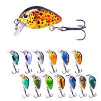 Ensemble de 13 leurres de pêche miniatures Crankbait, 2,5 cm, 1,5 g, kit d'appâts artificiels durs, leurres oscillants pour la pêche en eau douce, au bar, à la truite et à la perche