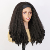 Perruque bandeau en soie glacée Yaki pour femme Bozhen, fabriquée à la machine, style européen et américain, avec cheveux longs bouclés en spirale
