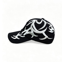 Nouvelle casquette de baseball brodée en PVC à 6 panneaux, style streetwear, unisexe, motif flamme, tissage uni, pour le sport, les loisirs et l'extérieur, utilisable en toutes saisons