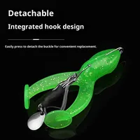 Leurre de pêche en forme de grenouille 9g/13g/17g avec double hameçons tranchants, appâts de simulation grenouille tête de serpent