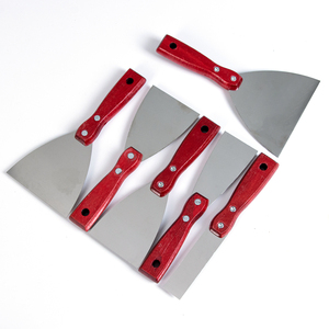 Verschillende Grootte Stopverf Mes Schraper Stopverf Messen Met Rood Hout Handvat Stopverf Schraper Roestvrij Staal - Product Image 4