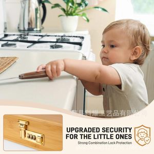Intarsio Bamboo <b>Knife</b> Storage Box 7pcs With <b>Lock</b> For Kitchen <b>Knives</b> - Product Image 2