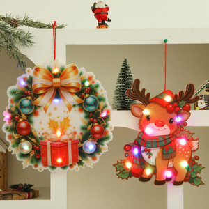 Colorido PVC Reno Papá Noel Adornos colgantes Año Nuevo DIY Decoraciones navideñas brillantes para decoraciones navideñas - Product Image 2