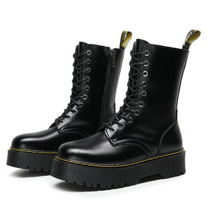 Nouvelles Bottines d’Hiver et d’Automne Antidérapantes à Talon Épais Pour <span class=keywords><strong>Femme</strong></span>, Bottes de Travail en Cuir Confortables et Tendance Nouvelle-Angleterre - Product Image 2