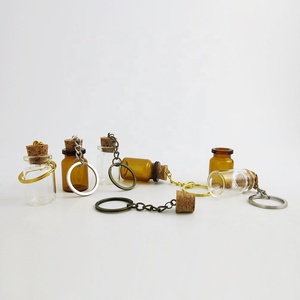 Chai Thủy Tinh Màu Hổ Phách Trong Suốt 6Ml Với Móc Khóa Để Trang Trí Chìa Khóa Quà Tặng Nhỏ Chai Thủy Tinh Nhỏ Với Nút Chai - Product Image 2