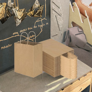 Sacs cadeaux en papier kraft brun uni, faits à la main, réutilisables, écologiques, imprimés à l'écran, personnalisables, ruban torsadé en vrac pour - Product Image 3