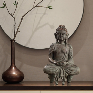 Statue de Bouddha en résine, artisanat décoratif, ornement pour la maison, sculpture d'art zen - Product Image 2