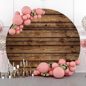 Rustico sfondo rotondo elastico Spandex in Stock fattoria marrone Vintage fienile porta Garage fotografia tema decorazione festa di nozze - Product Image 2