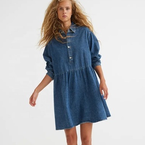 Abiti in <span class=keywords><strong>jeans</strong></span> personalizzati Denim da donna abiti in Denim per donna abito in Denim con colletto ampio - Product Image 2