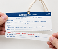 Étiquette personnalisée en gros pour objets perdus et retrouvés à l'aéroport, carte blanche 350 g/m², numérotation consécutive, brouillon de prétention détachable, Priorité Vol