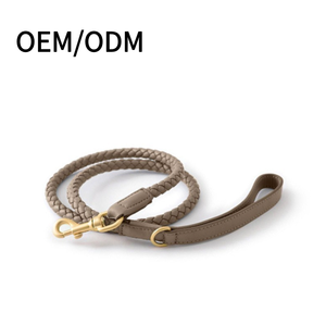 Toptan klasik yumuşak PU deri alaşım köpek tasma seti şık sağlam örgülü su geçirmez altın toka büyük orta küçük köpekler - Product Image 1