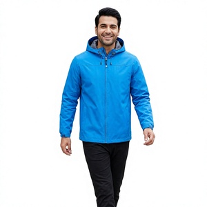 <b>Men's</b> Plus Size High Quality Waterproof Windbreaker <b>Jacket</b> with Zipper Custom Logo <b>Long</b> Clothing Fabric Light for Winter - Product Image 1