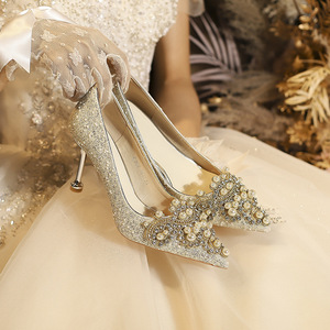 Zapatos de Mujer Antideslizantes con Cordones, de Tacón Bajo y Alto, con Punta Puntiaguda, Estilo Sexy para Banquete, Zapatos de Moda - Product Image 3