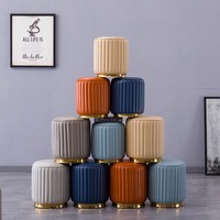 Moderne avancé filles coiffeuse chaise luxe petit rond cosmétique pouf Simple stockage tissu maison chambre salon