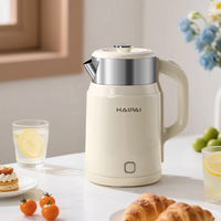 Bouilloire électrique en acier inoxydable 1,7 L économique 1500W avec plusieurs températures, arrêt automatique et protection contre l'ébullition à sec