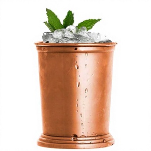 Julep Cup en acier inoxydable menthe Julep Cup plaqué Mojito Julep Cup avec tuyau et brosse propre - Product Image 1