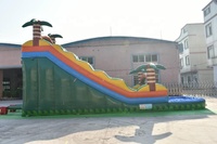 Prêt à expédier jungle toboggan gonflable avec piscine à vendre