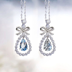 Collana con Ciondolo a Goccia e Fiocco per Donne, Catena per Clavicola, Gioielli alla Moda - Product Image 1