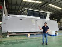 Yacht Vedette de 10m en Aluminium, Bateau de Pêche Catamaran avec Cabine, en Vente