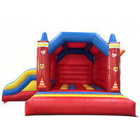 Château gonflable commercial robuste sur le thème du camion de pompiers, réutilisable, pour les entreprises de location de matériel de fête