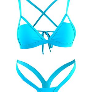 Fabricante de Bikinis de Marca de Diseño de Lujo OEM, Trajes de Baño Halter para Mujer, Bikini Brasileño Extremo con Tanga Triangular - Product Image 4