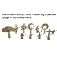 Brûleur d'encens en bois de santal aromatique en or et argent avec boucle et diffuseur croisé Porte-charbon