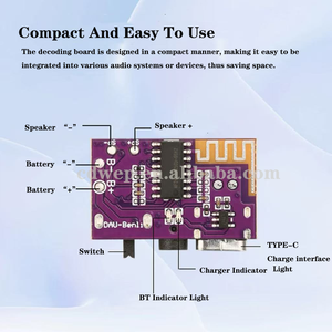 Mono Amplifier Audio DC3.5V untuk 5V 5W Mini blue tooth Amplifier Decoding papan mendukung TWS koneksi ganda dan antarmuka TYPE-C - Product Image 3