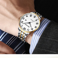 Montre à quartz BELUSHI de luxe, boîtier en alliage, bracelet en acier inoxydable, cadran de 40 mm, étanche, lumineuse, unisexe, pour couples, vente en gros