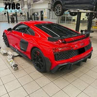 Convient pour Audi R8 2022-2026, diffuseur de pare-chocs arrière en fibre de carbone style Paktech-Z, vente directe d'usine