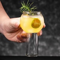 Copas de Vino de Borosilicato al por Mayor, Hechas a Mano, Diseño Moderno, 175 ml, Resistentes al Frío, de Pared Simple, Libres de BPA, para Cócteles