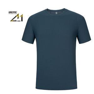T-shirt de sport pour homme, col rond, manches courtes, tricoté, doux, respirant, séchage rapide, coupe classique, polyester/nylon 160g - Product Image 3