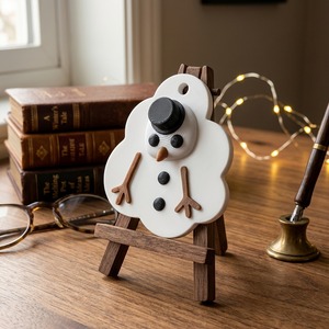 Ciondolo Pupazzo di Neve Sciogliibile Stampato in 3D, Ornamento per Albero di Natale, Portachiavi, Charm per Borsa, Regalo Invernale Antistress Bianco - Product Image 5
