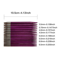 Juego de Agujas Circulares Intercambiables de Madera de Abedul Morado en 8 Tamaños para Tejer Suéteres, con Bolsa de Almacenamiento Portátil Roja