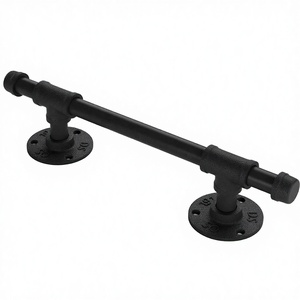 KOVOSCH Traditional Matte Black Steel Barn <b>Door</b> <b>Handle</b> <b>Pull</b> for Gates and Garages - Product Image 2