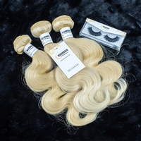 Extensions de cheveux humains brésiliens vierges à cuticules alignées, lisses, en vison épais, 40 pouces, blond 613, pour livraison directe