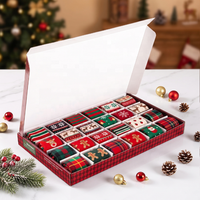 Boîte de calendrier de l'avent personnalisée en carton ondulé écologique, compte à rebours de 24 jours, boîte surprise pliable, cadeau de Noël