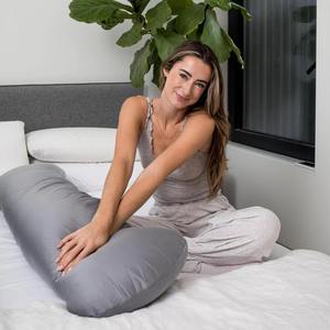 Oreiller en mousse à mémoire de forme oblong gris, multi-positions, pour le sommeil, soutien thérapeutique, pour salon et chambre à coucher - Product Image 3