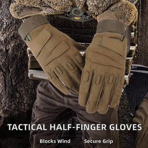 Gants tactiques de sécurité unisexes de haute qualité en polyester coupe-vent, isolés thermiquement, demi-doigts, antidérapants, pour le ski, la chasse en plein air - Product Image 2