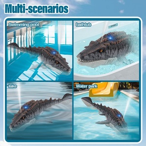 <span class=keywords><strong>Juguete</strong></span> de <span class=keywords><strong>Mosasaurus</strong></span> a Control Remoto con Rociador de Agua, <span class=keywords><strong>Juguete</strong></span> de Tiburón Flotante de Simulación 2.4G, Barco Dinosaurio a Control Remoto - Product Image 4