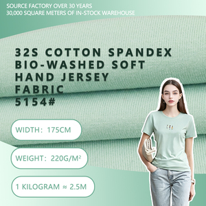 Tela Jersey de Algodón y Spandex 32S Bio Lavada, 175 cm de Ancho, 220 g/m², Ligera Elasticidad, Suave al Tacto, Cómoda para Camisetas, Chalecos y Prendas de Vestir - Product Image 2