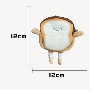 Nieuwe Creatieve Toast Brood Pluche Portemonnee Mode Kawaii Mini Key Card Oortelefoon Opslag Portemonnee Cartoon Tassen Hanger - Product Image 6