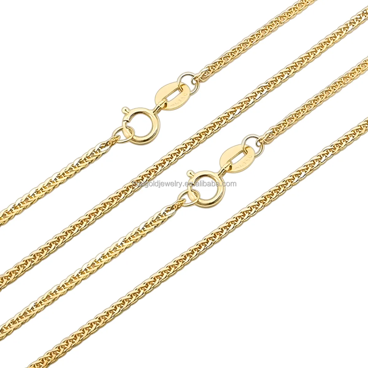 Hot Sale Genuine 18K Solid Gold Franco Chain Necklace Real Gold 18K 14K Chains Wholesale