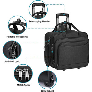 Bolsa de equipaje de lona de <span class=keywords><strong>viaje</strong></span> con mini carrito de piloto suave, bolsa impermeable personalizada con ruedas para <span class=keywords><strong>avión</strong></span> - Product Image 3