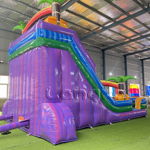 Grand toboggan aquatique gonflable commercial double pour piscine extérieure, idéal pour adultes - Product Image 4